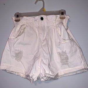 White high rise shorts